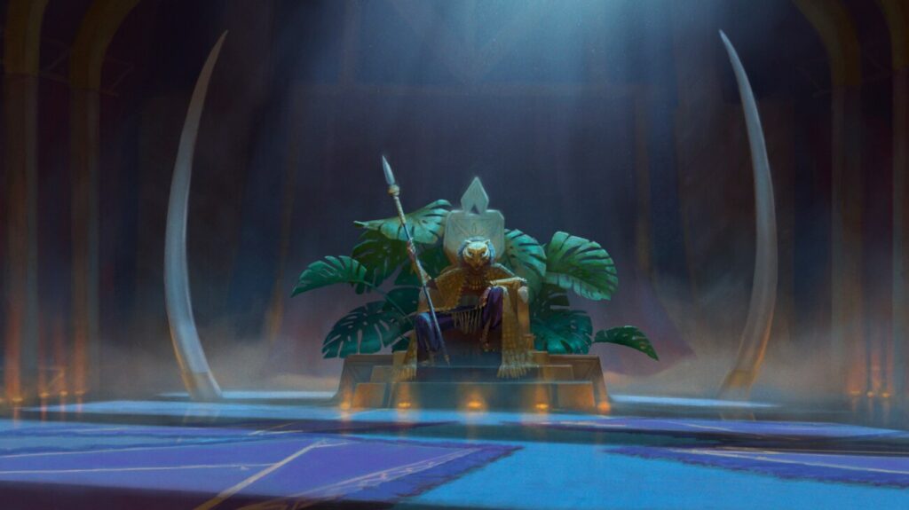 (Center): The Lion (Cress Williams) in Marvel Animation's EYES OF WAKANDA, exclusively on Disney+. Photo courtesy of Marvel.