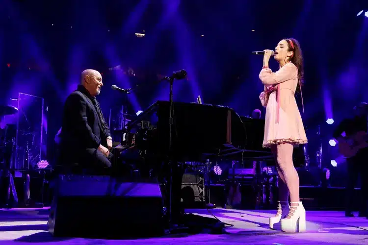 Billy Joel and Alexa Joel performing at Madison Square Garden in 2024.