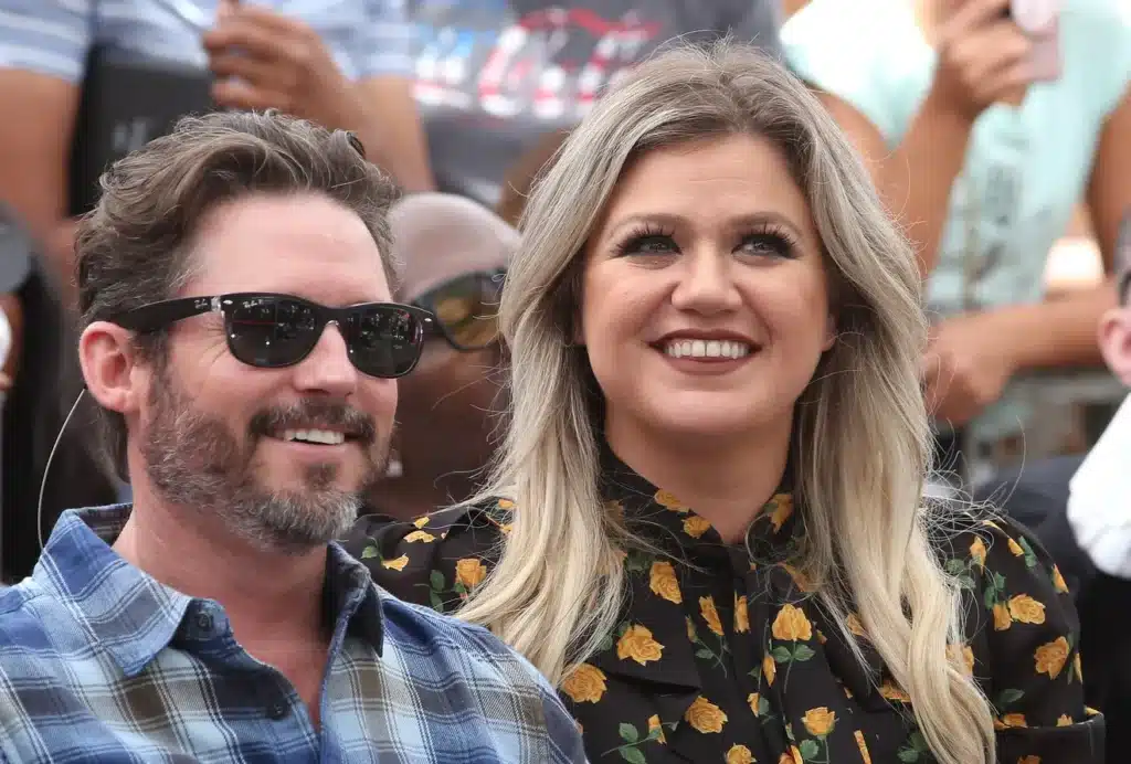 Brandon Blackstock and Kelly Clarkson attend Simon Cowell's star ceremony on the Hollywood Walk of Fame on August 22, 2018, in Los Angeles.