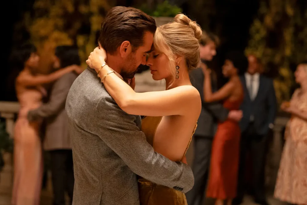Colin Farrell and Margot Robbie in A Big Bold Beautiful Journey (2025).