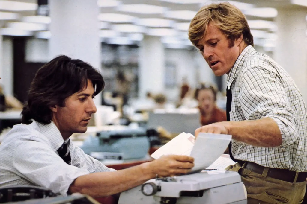 Robert Redford (right) and Dustin Hoffman in 1976's 'All the President's Men'.